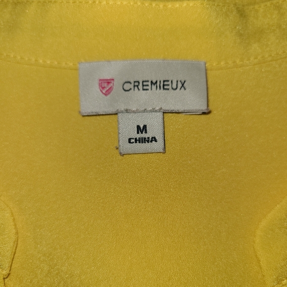 Cremieux Yellow Short Sleeve Bliuse Size Medium - Picture 11 of 11